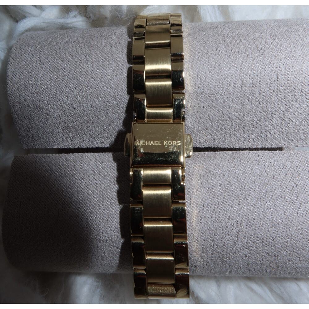 Michael Kors MK4344 Gold Tone Crystal Pave Watch Women’s Stainless Steel w/ Box - Picture 3 of 7